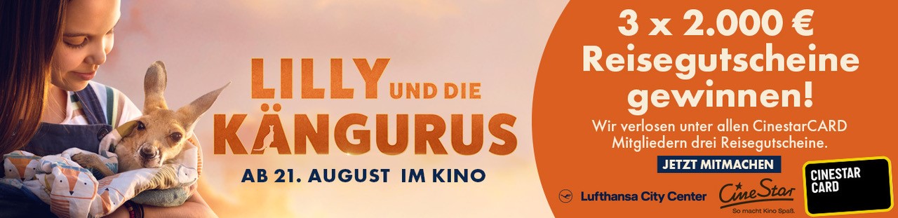 Banner zum Film „Lilly und die Kängurus“ – mit Gewinnspiel für Reisegutscheine